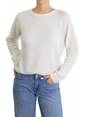 Maglia girocollo tinta unita in mohair 